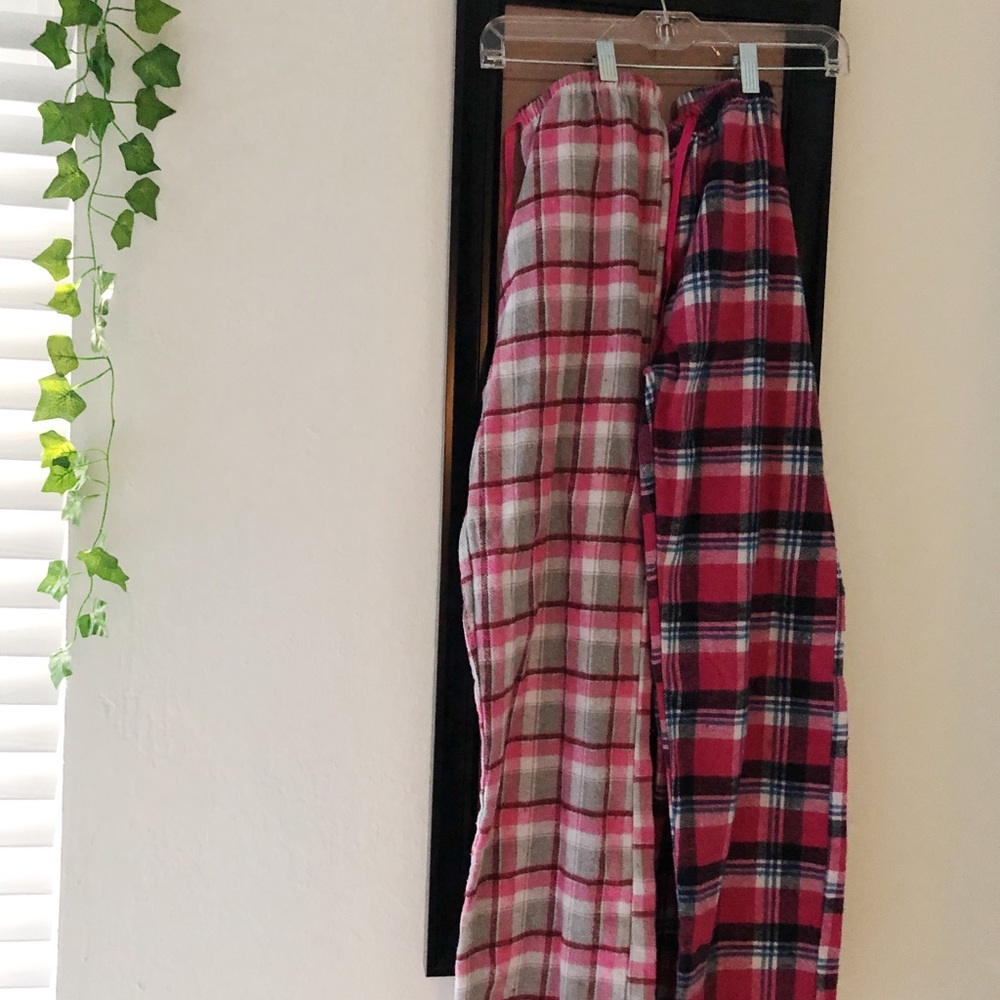 pink plaid pj pants